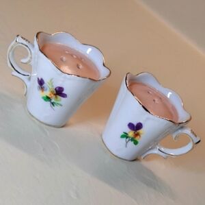 Floral Teacup Salt N Pepper Shakers